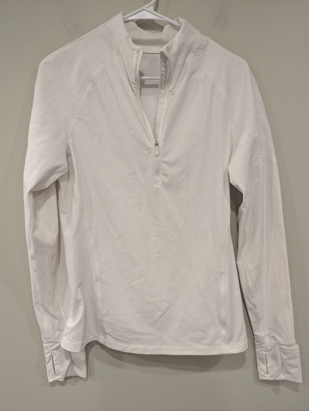 Lululemon Toasty Tech 1/2 Zip Pullover In White Size 8